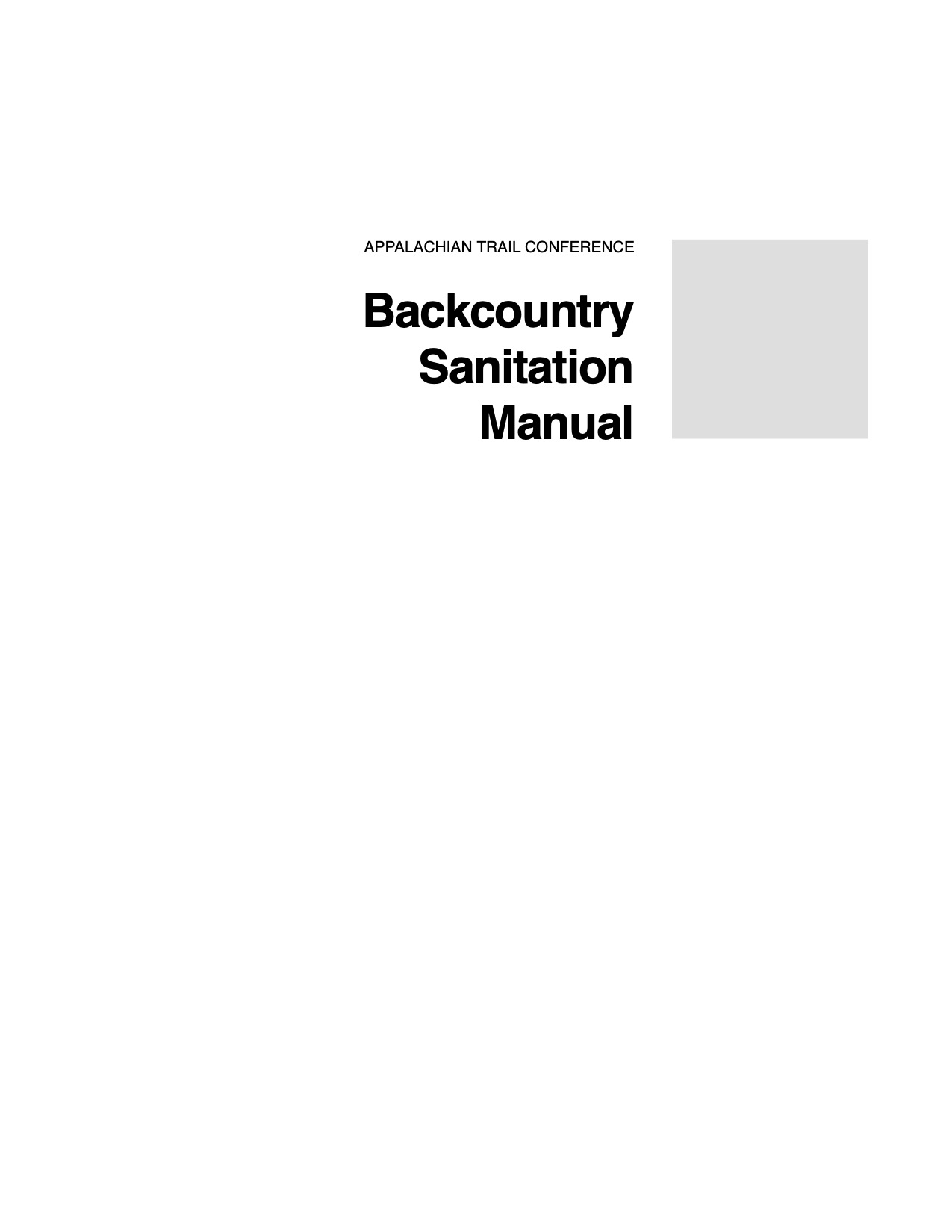 Backyard Sanitation Manual cover