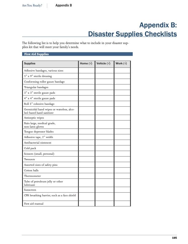Emergency Preparedness Checklist Cover