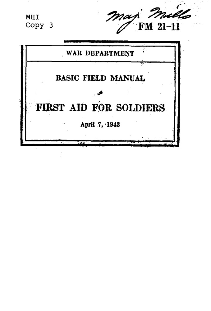 FM 21-11 First Aid for Soldiers cover