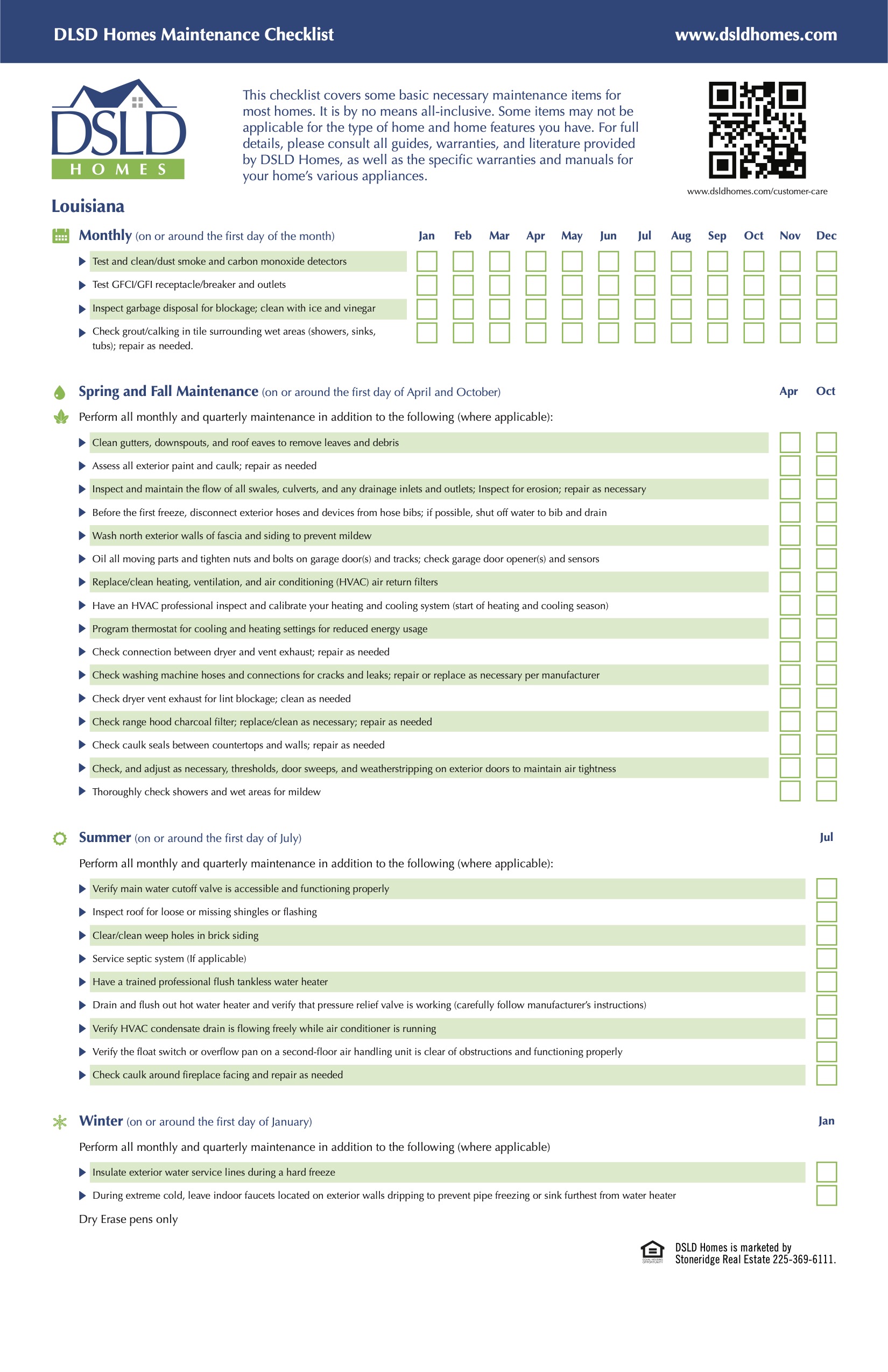 Home Maintenance Checklist cover