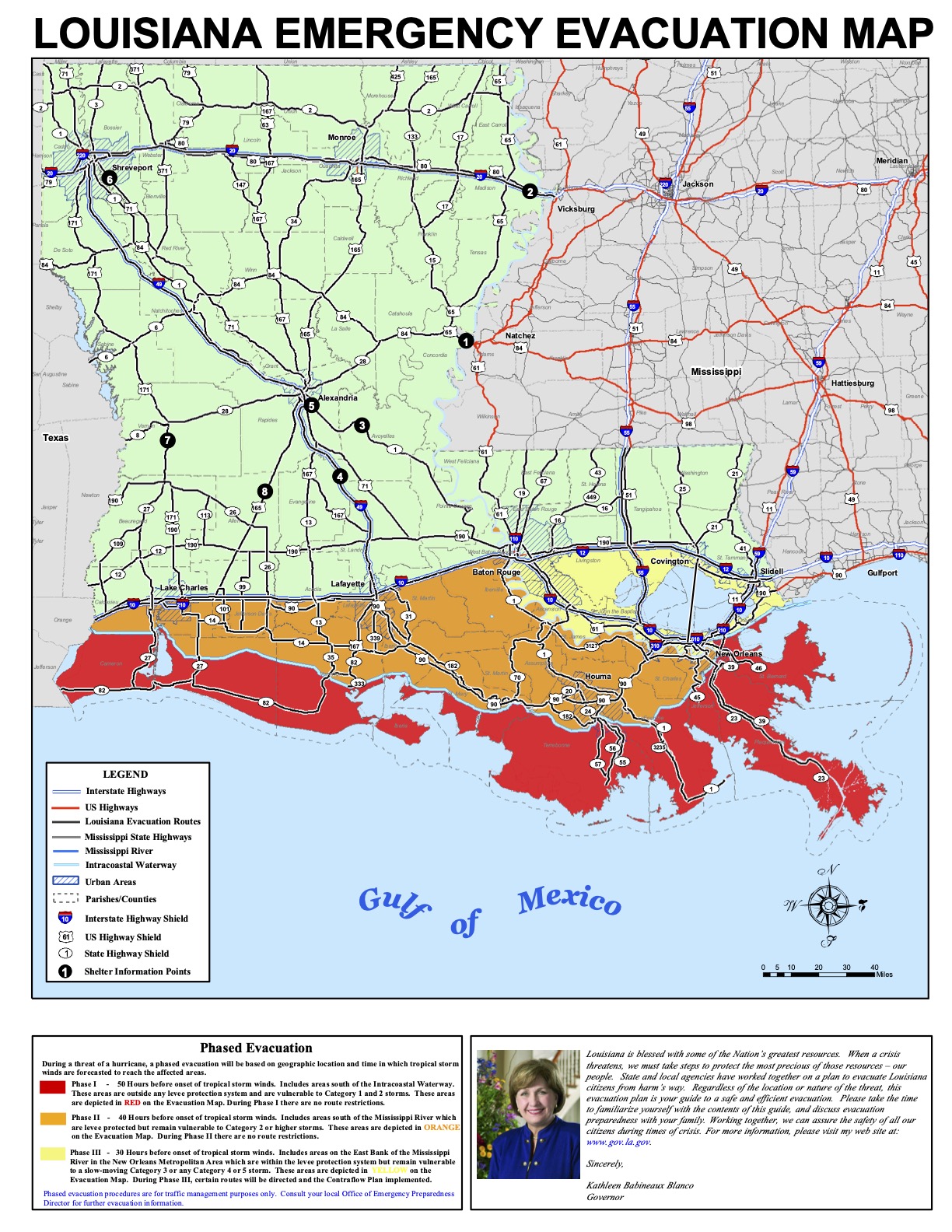 Louisiana Emergency Evacuation Map cover