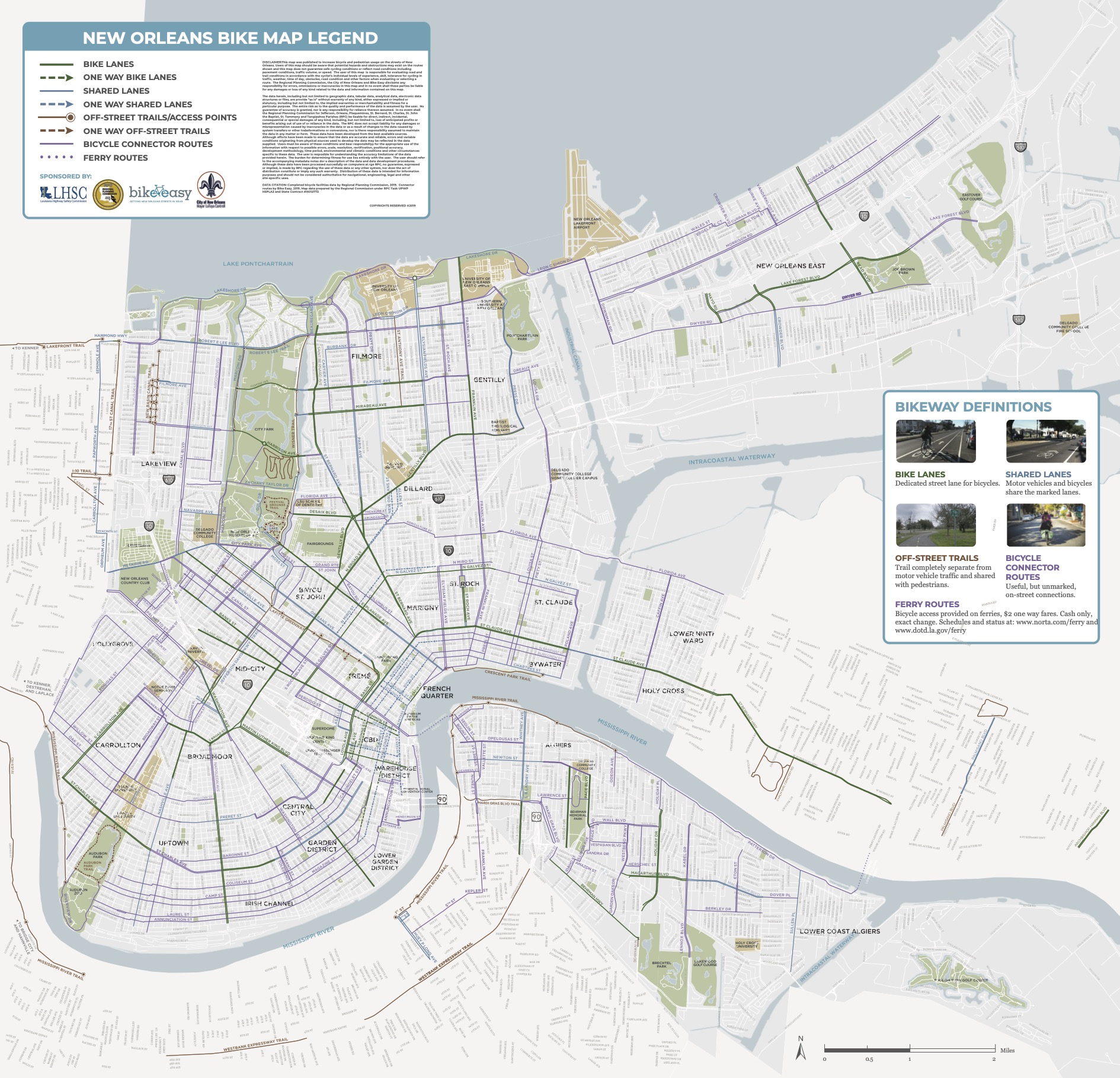 New Orleans Bike Map Guide cover