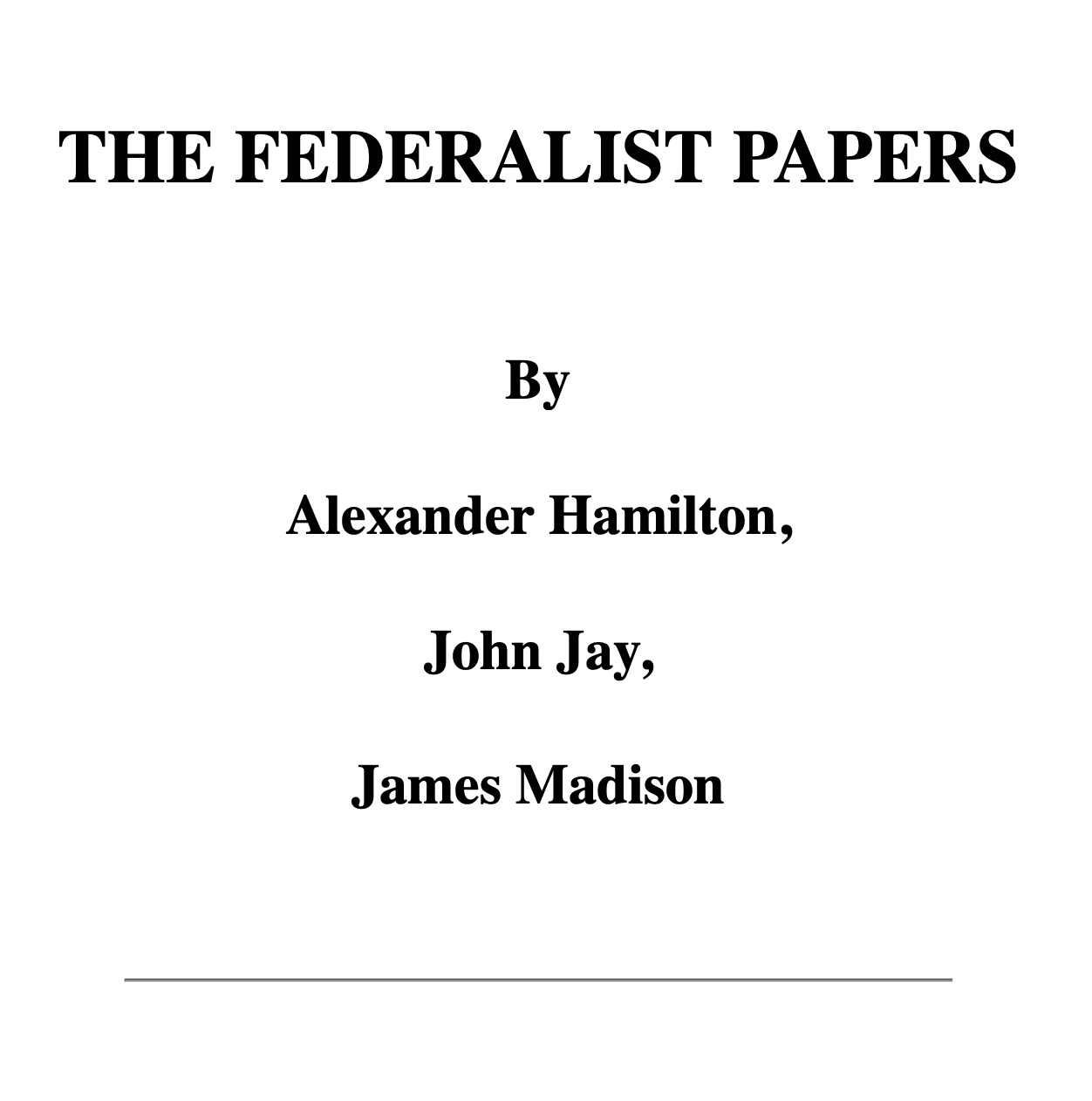 Federalist Papers Cover